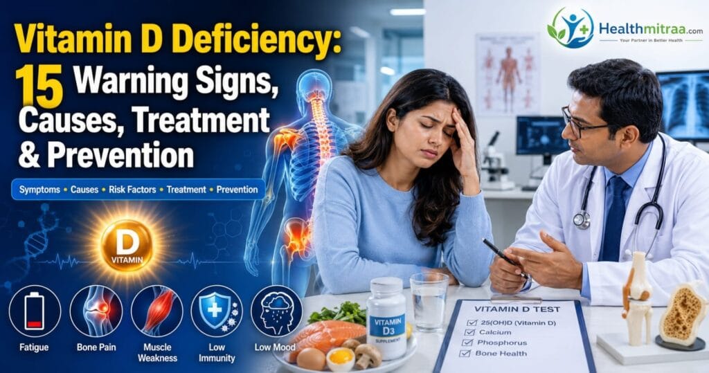 Learn about Vitamin D deficiency, including 15 warning signs, causes, diagnosis, treatment, and prevention to protect your bones, muscles, and overall health.