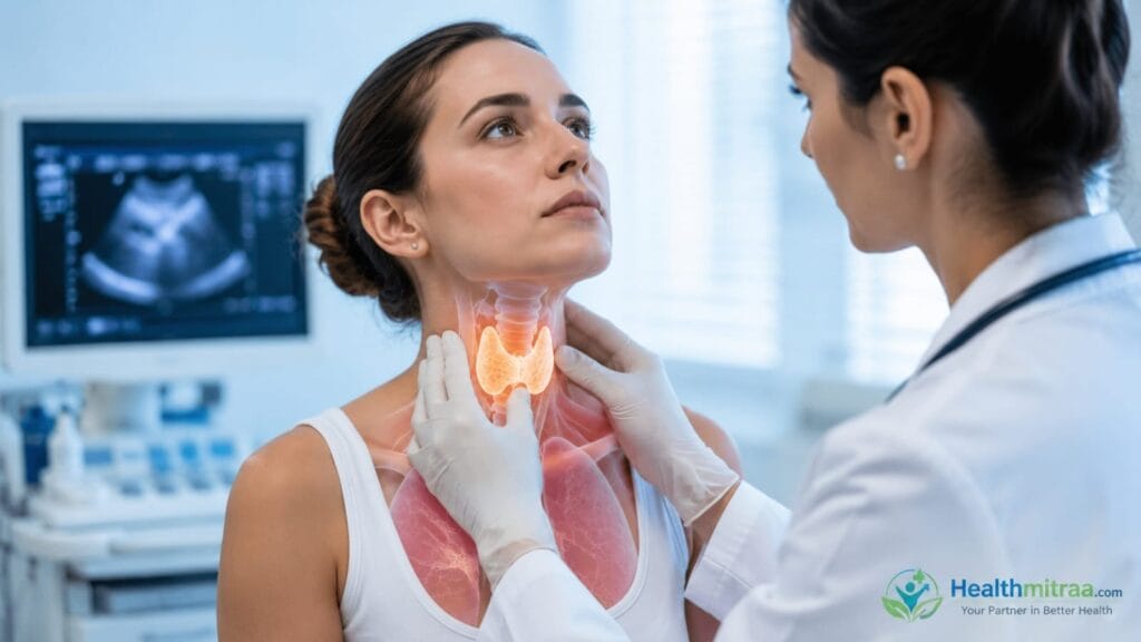 Thyroid gland anatomy showing the location and function of the thyroid gland