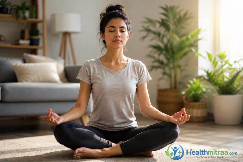 Person practicing meditation for better mental well-being
