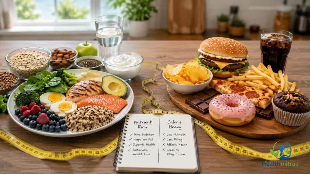 Healthy foods vs unhealthy foods for weight loss