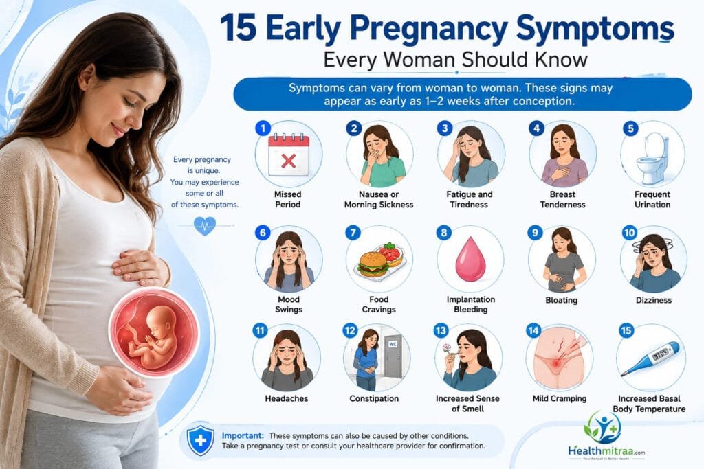 15 Early Pregnancy Symptoms Every Woman Should Know Infographic