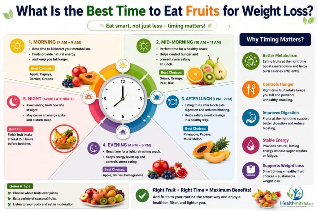 Best Time to Eat Fruits for Weight Loss Infographic