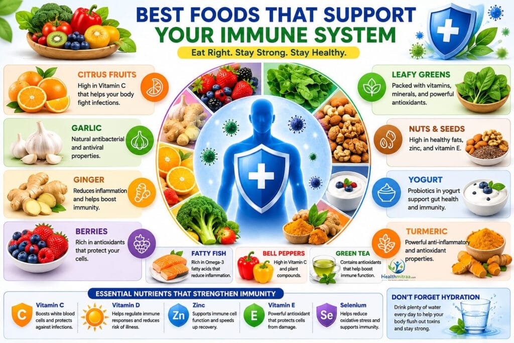 Best Foods for Immune Health infographic