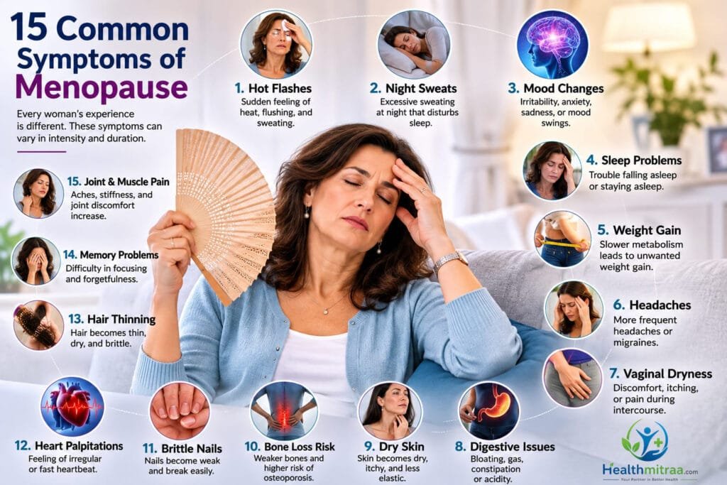 15 Common Symptoms of Menopause Infographic